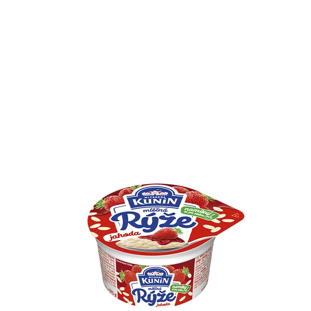 KUNÍN Mliečna ryža jahoda 175g /12