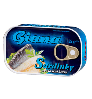 GIANA Sardinky vo vlastnej šťave 125g /24