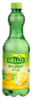 HELLO Bylinný sirup s príchuťou bazový kvet citrón 0,7l /10 PET