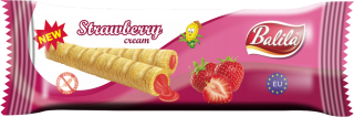 BALILA Kukuričné trubičky plnené jahodovým krémom 18g /48