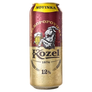 Kozel 12% Ležiak nefiltrovaný svetlý 500ml /6 plech ZO