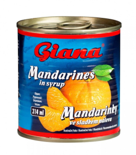 (E) GIANA Mandarínky v sladkom náleve 314ml /12