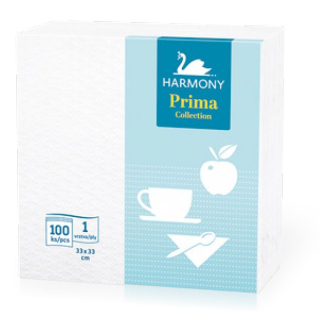 HARMONY Prima servítky biele 100ks /5