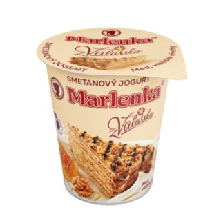 (E) MARLENKA Smotanový jogurt z Valašska med-vlašské orechy 150g /20