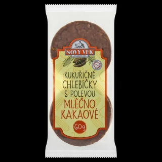 NOVÝ VĚK Kukuričné chlebíčky mliečnokakaové 60g /20