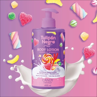 TULIPÁN NEGRO Telové mlieko s pumpičkou Candy Fantasy 400ml /6