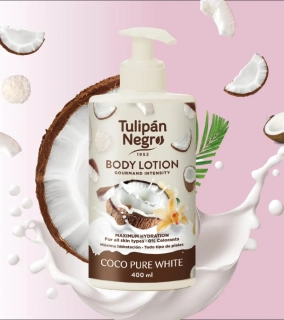 TULIPÁN NEGRO Telové mlieko s pumpičkou Coco Pure White 400ml /6