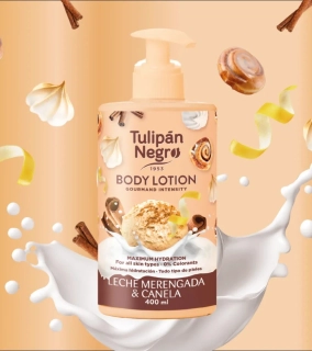 TULIPÁN NEGRO Telové mlieko s pumpičkou Leche Merengada&Canela 400ml /6