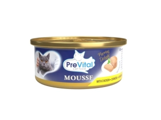 PREVITAL Mousse pre mačky s kuracím mäsom 85g /24