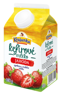 KRAJANKA Kefírové mlieko jahoda 450ml /8